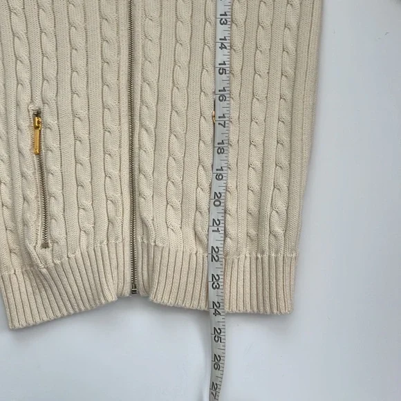 Lauren Ralph Lauren cream women’s zip cardigan size small - Picture 8 of 11